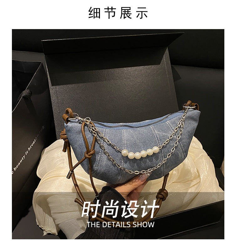 French Niche Ox Horn Bag for Women Shoulder Bag2025New Fashion Dumpling Bag Versatile Simple Crossbody Bag Export
