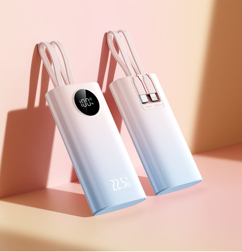 22.5W Fast Charging Mobile Power Supply10000mAh High Capacity Mini with Cable PD20W Two-Way Fast Charging Power Bank