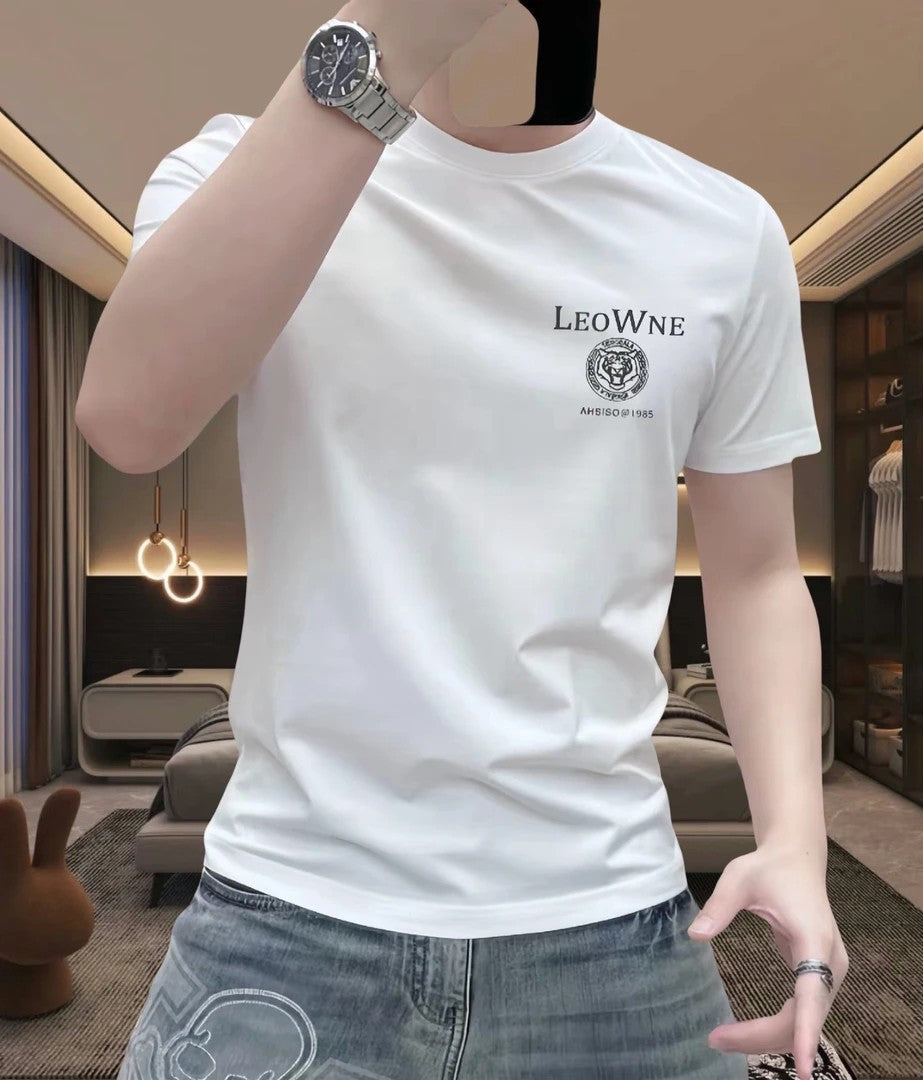 2025New Summer High-End Short Sleeve t Men's Round Neck Loose Fit Plus Size T-Shirt Versatile Top ins Fashion Brand