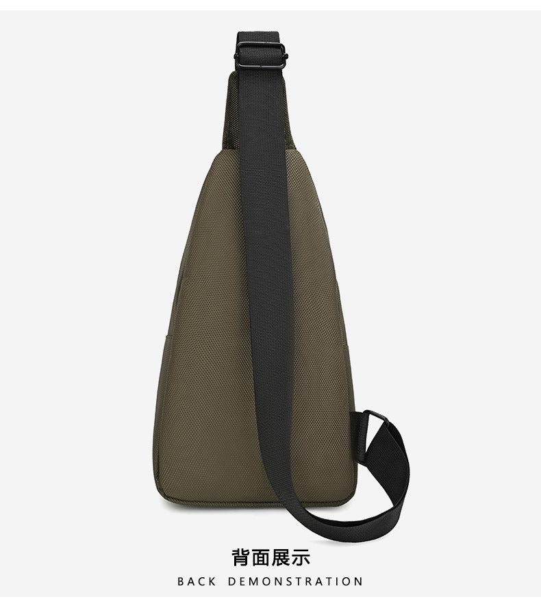Silk Chest Bag Autumn New Large Capacity Casual Men's Bag Lightweight Simple Water-Resistant Oxford Cloth Crossbody Backpack