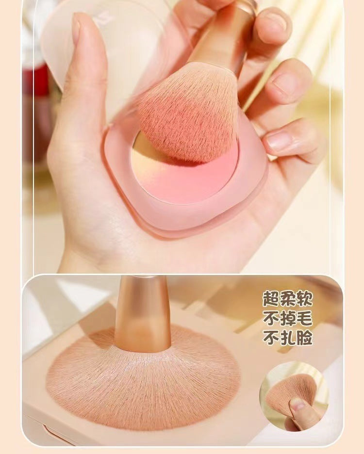 New5Mirror Box Makeup Brush Set with Window Mirror Eye Shadow Soft Bristles Affordable Portable Morandi