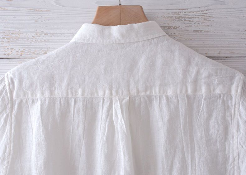Japanese Retro Linen Short Sleeve Shirt Men's Summer Casual Thin Breathable Loose Half Sleeve Cotton Linen Shirt