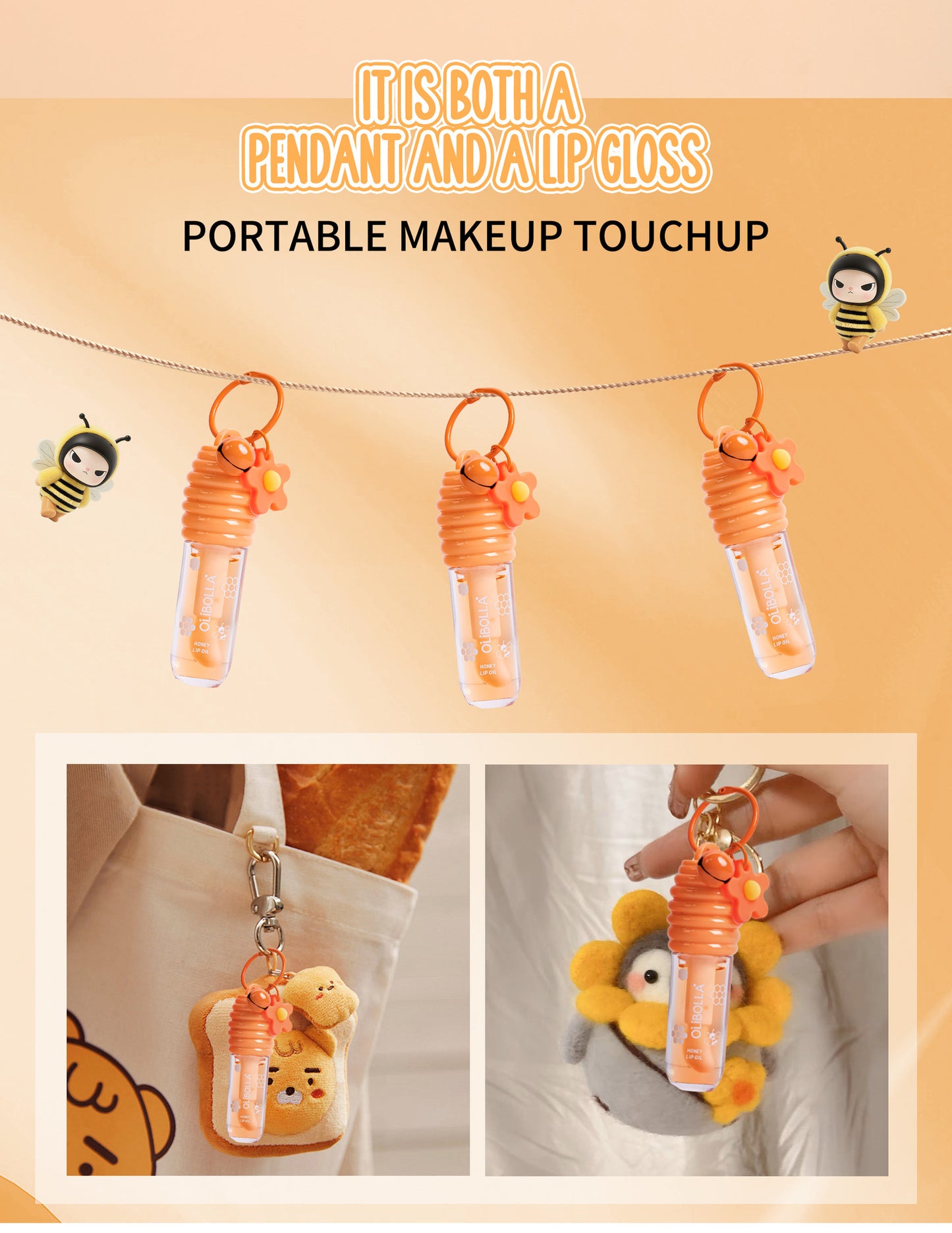 Cross-Border Makeup OLIBOLLA Hydrating Lip Oil Non-Stick Cup Long-Lasting Moisturizing Plumping Lip Gloss Wholesale Honey