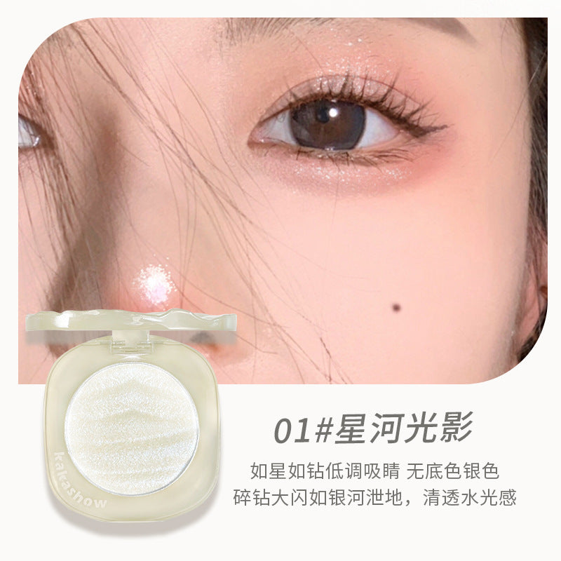 kakashow Shimmer Highlighter Powder Face Brightening 3D Pearlescent Polarized Fine Shimmer Student Contouring Mashed Potato Highlighter