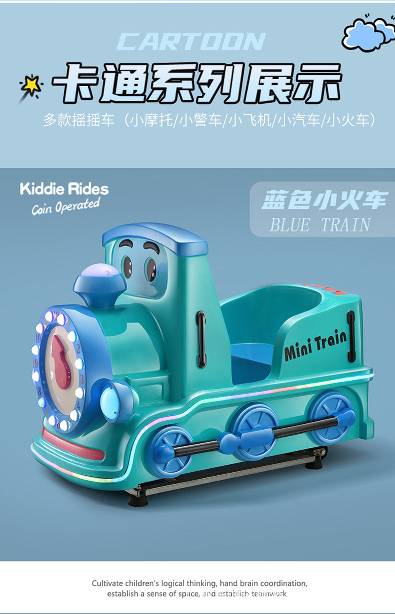 New Model Children's Coin-Operated QR Code Electric Airplane Motorcycle Police Car Rocking Car Commercial Fiberglass Swing Machine Game Machine