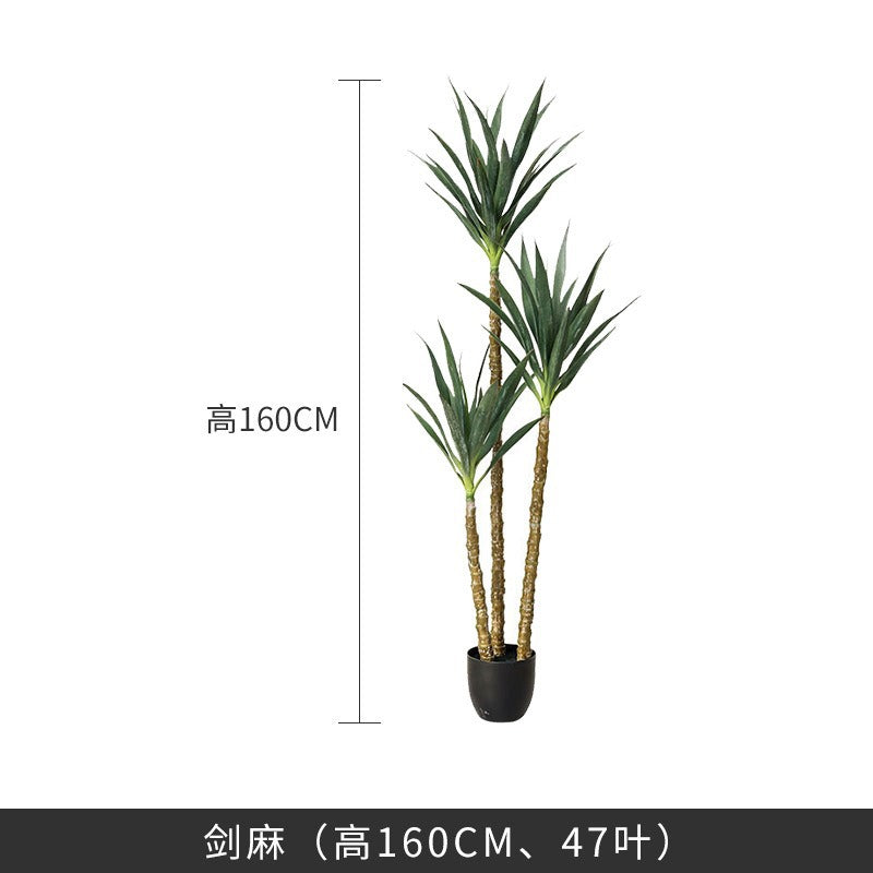 Cross-Border Nordic Large Living Room Decoration Bedroom Floor Fake Tree Bionic Traveler Banana Ficus Lyrata Potted Plant Artificial Green Plant