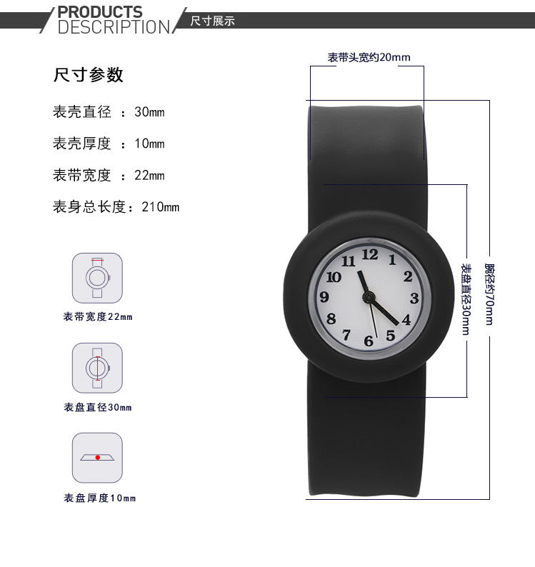Children's Watch Cartoon Pat Watch Kindergarten Elementary School Silicone Toy Pat Circle Anime Peppa Pig Electronic Watch