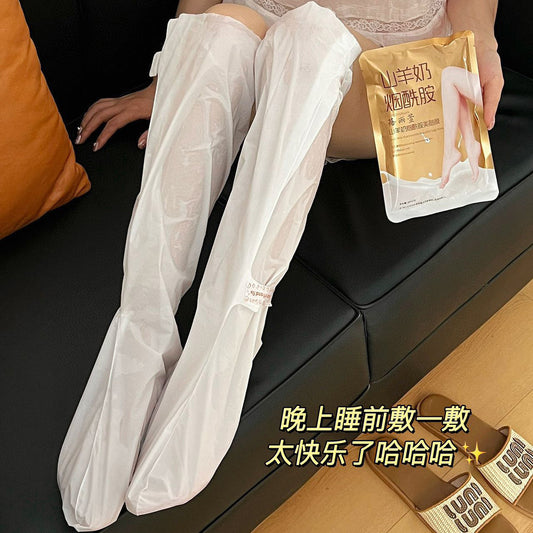 Goat Milk Niacinamide Foot Mask Whitening Moisturizing Remove Heel Dead Skin Foot Mask Exfoliating Dead Skin Remove Calluses Leg Mask