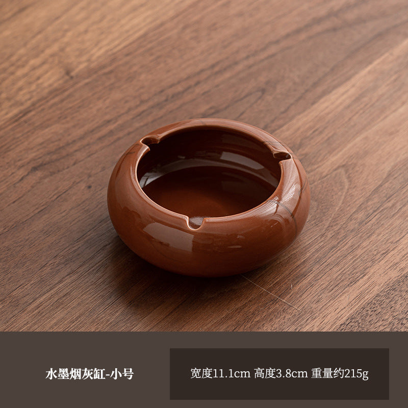 Large Ashtray Creative Personality Ceramic Ashtray Home Retro Chinese Style Living Room Light Luxury Office Trendy Ashtray