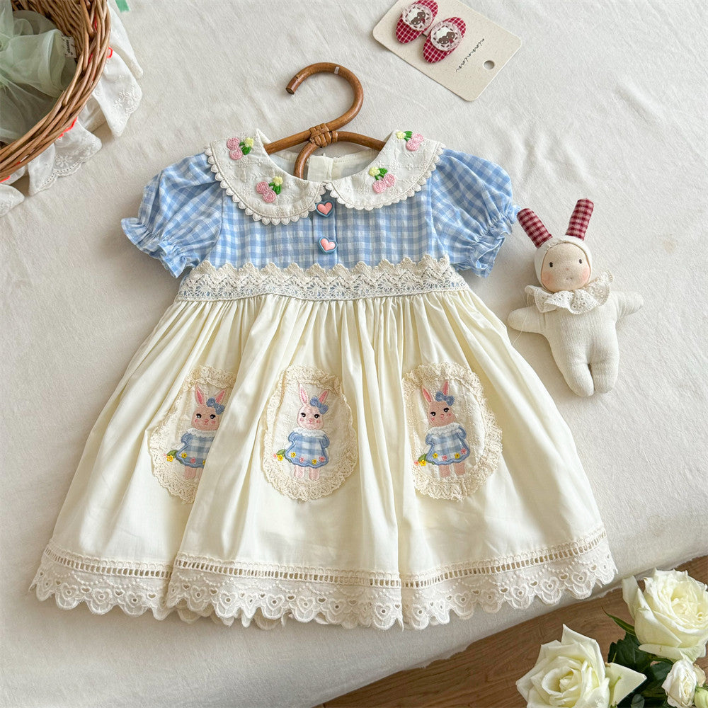 Little Salted Lemon baby Summer New Dress2025Girls' Embroidered Flower Bud Dress Stylish Baby Girl Tank Dress Trendy