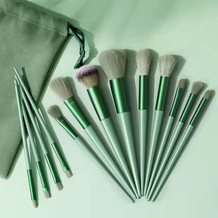 New5Mirror Box Makeup Brush Set with Window Mirror Eye Shadow Soft Bristles Affordable Portable Morandi
