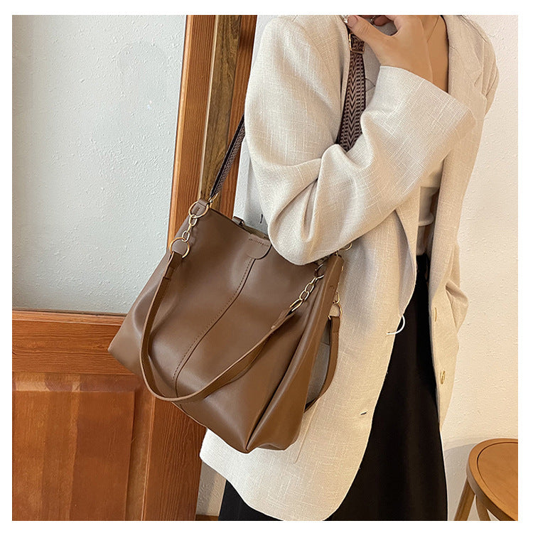 Women's two-piece large capacity bag set2024New Fashion Commuting Handbag Simple Casual Shoulder Tote Bag for Women