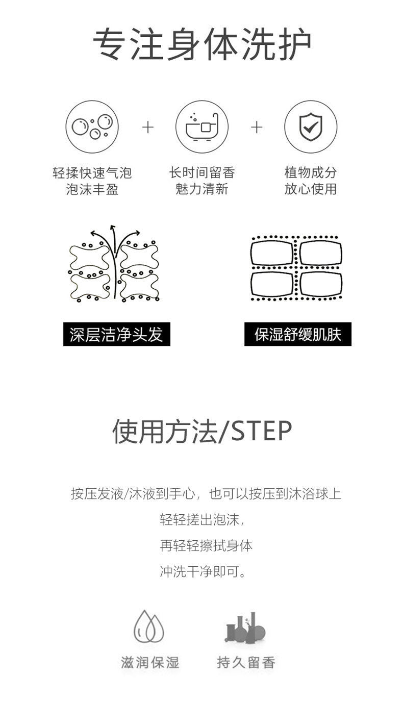 Internet Celebrity Hot-Selling Niacinamide Smooth Hair Conditioner Oil Control Anti-Dandruff Shampoo Body Wash Set Long-Lasting Fragrance Hair Care