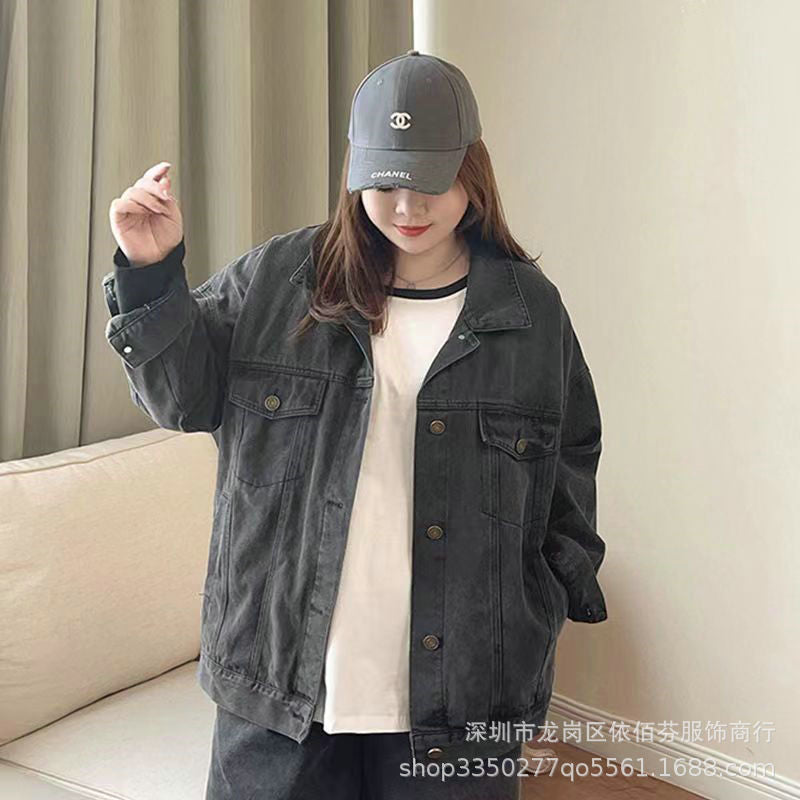 Spring and Autumn Foreign Trade Cross-Border Women's Denim Shirt Trendy Brand Korean Version Street Style Denim Top Women's Export Miscellaneous Denim Jacket