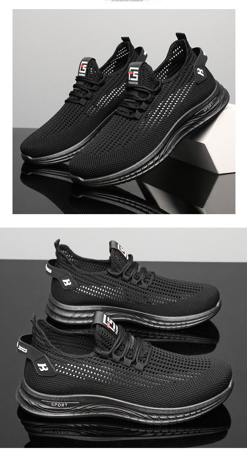 2024Wholesale Dropshipping Casual Sports Shoes Lightweight Breathable Trendy Men's Shoes Summer New Soft Sole Round Toe
