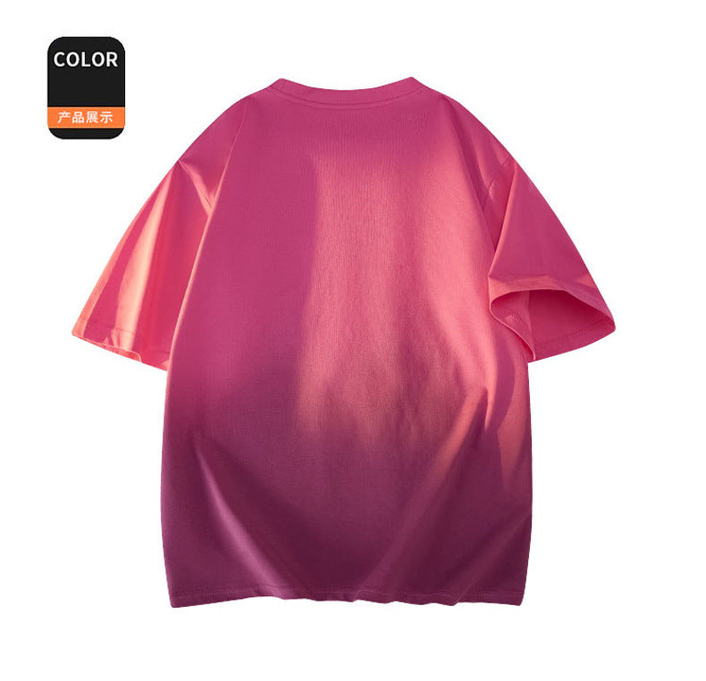 Modal Cotton Short Sleeve T Men's Summer New Gradient Color Loose Round Neck Shirt t Trendy Versatile Fashionable Shirt