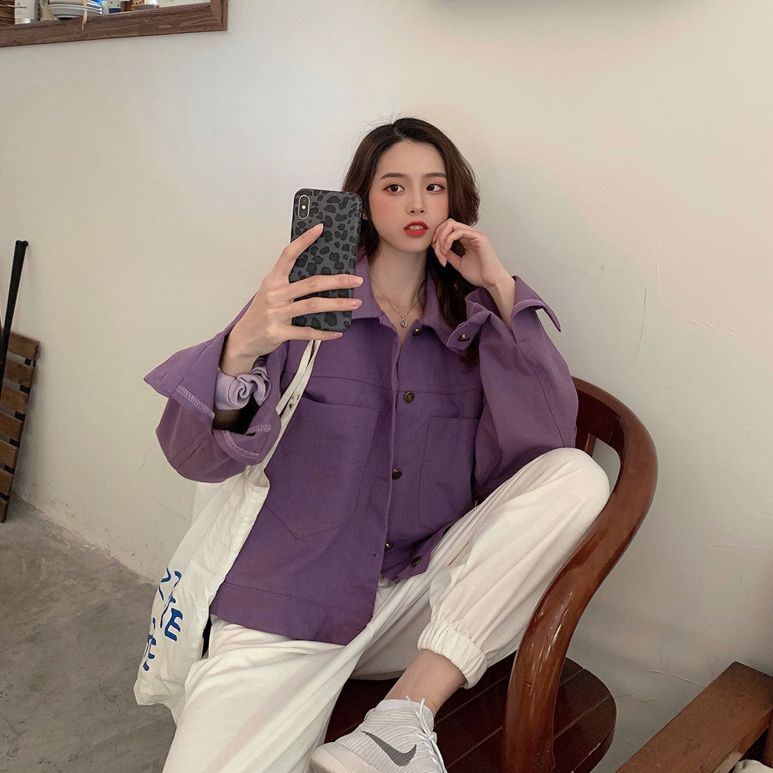 2022Spring and Autumn New Style Internet Celebrity Loose Versatile ins Trendy Short Fresh Denim Jacket for Women Loose Fit
