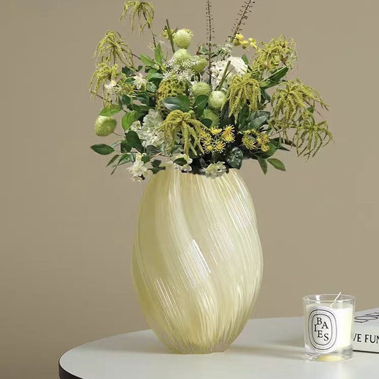 ins European Style Minimalist Niche Creative Light Luxury High-End Dining Table Living Room Decoration Hydroponic Flower Arrangement Glass Vase