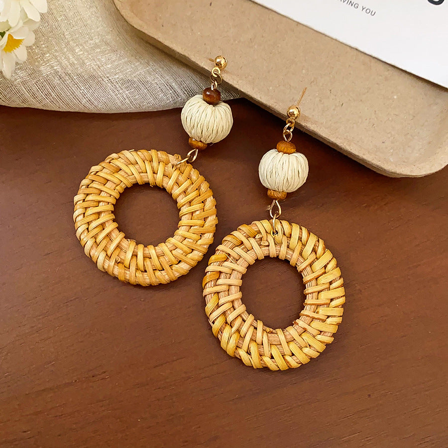 2025Bohemian Cross-Border Trendy Earrings for Women, Vintage Ethnic Style Fashion Studs, Beach Vacation Style Ear Jewelry