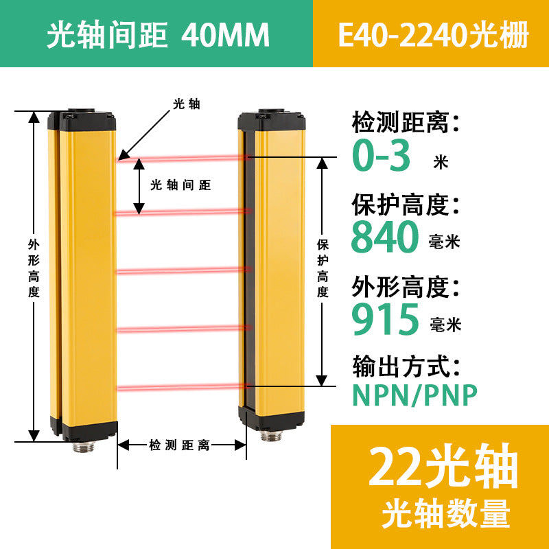 Safety Grating Light Curtain Infrared Ray Detector3Universal Distance Protection Grating Sensor for Automation