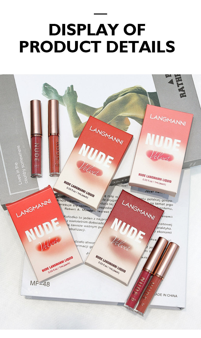 Langmanni16Lip Gloss Set Matte Velvet Four-Pack Lip Gloss Set
