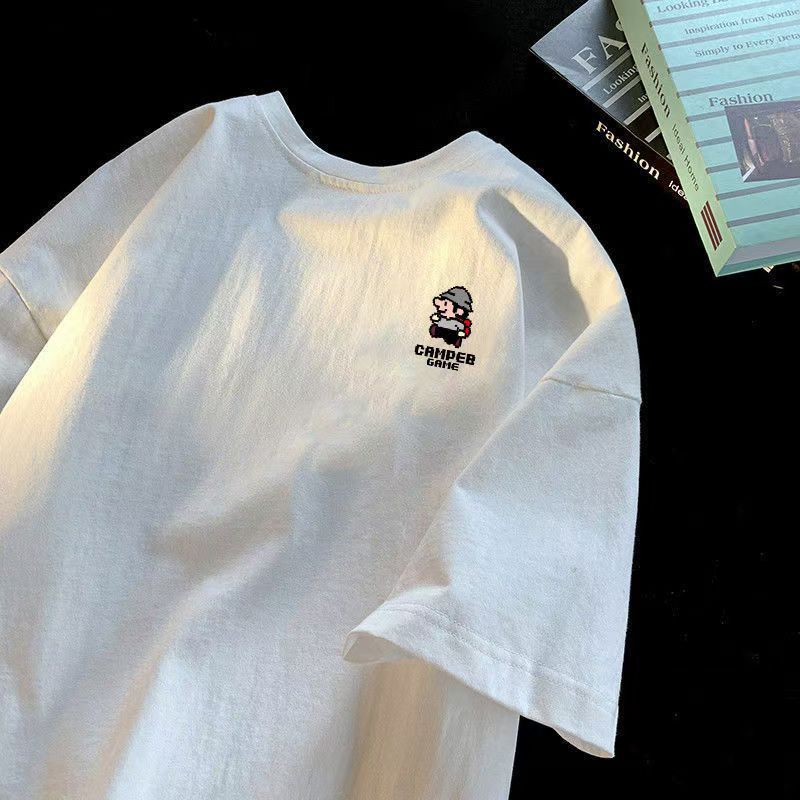 Men's Short Sleeve t T-shirt Ice Silk Short Sleeve Men T T Shirt Summer round Neck Bottoming Shirt Casual All-Matching and Handsome Short t Men's T-shirt