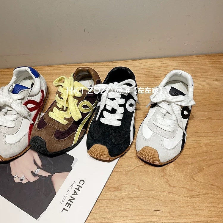 Genuine Leather Children's Spring New Sports Shoes Trendy Brand Hot-Selling Boys and Girls Forrest Gump Shoes German Training Shoes Non-Slip Running Shoes