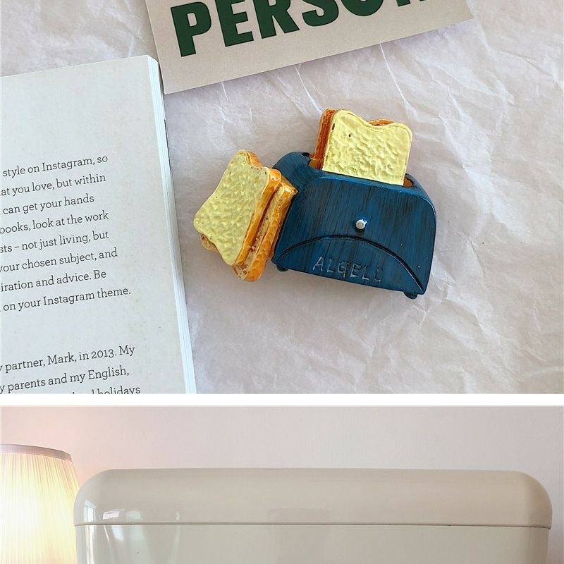 *Beautiful Little Aunt* Refrigerator Magnet 3D Creative Magnetic Sticker Simulation Food Bread Message Sticker Magnetic