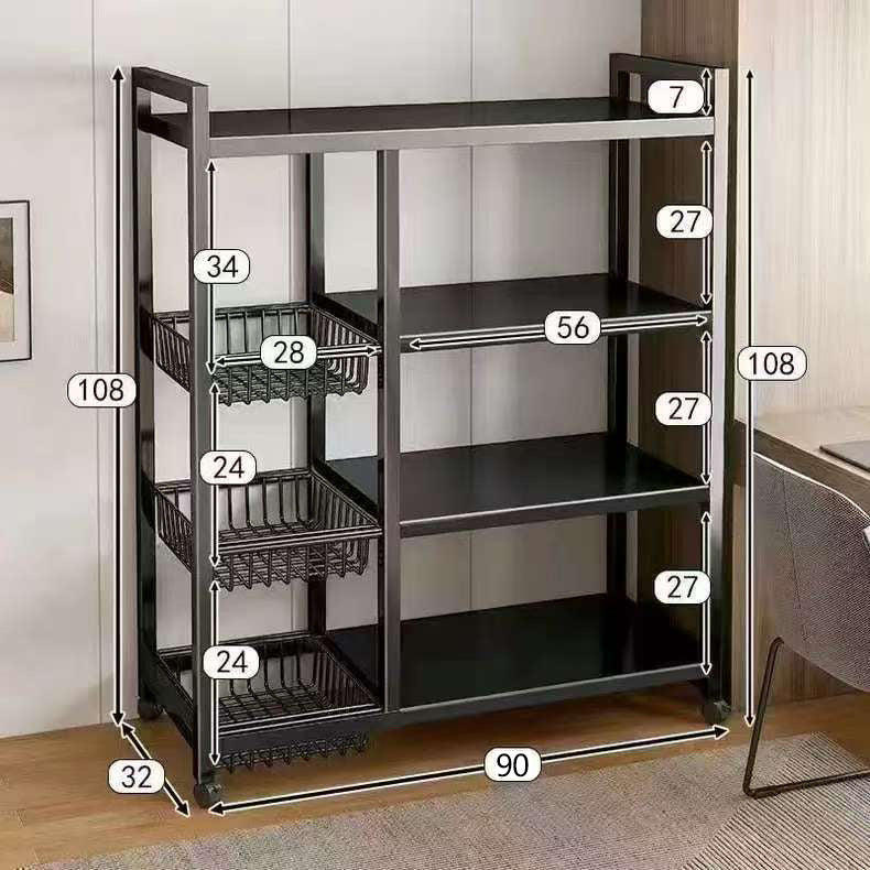 Kitchen Vegetable Basket Floor-standing Storage Rack Multi-layer Storage Vegetable and Fruit Rack Multi-functional Household Storage Basket