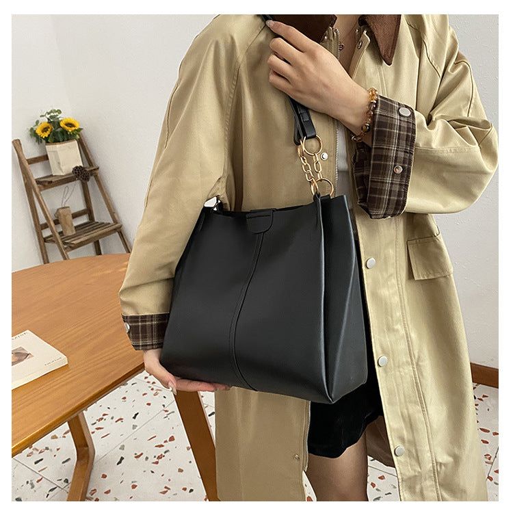 Women's two-piece large capacity bag set2024New Fashion Commuting Handbag Simple Casual Shoulder Tote Bag for Women
