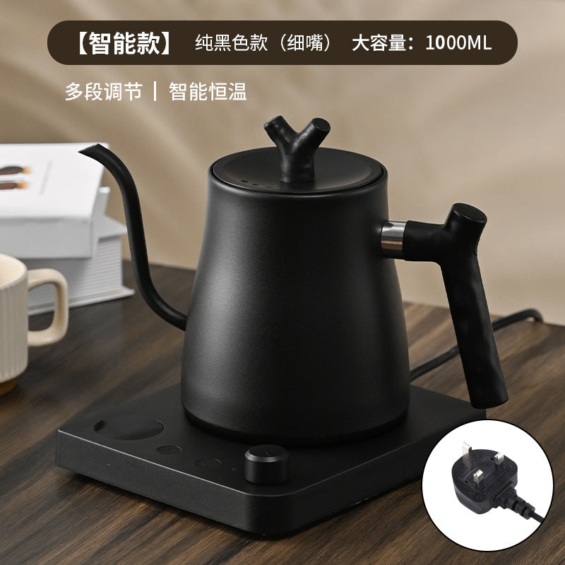 Electric Kettle Cross-Border Knob Temperature Control Narrow Spout Long Spout Pour Over Coffee Pot Stainless Steel Kettle Electric Kettle