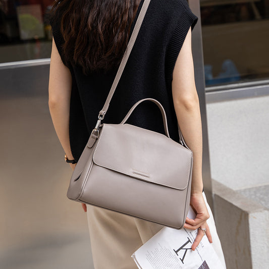 Cross-border Tote Bag for Women2024Summer new soft leather large capacity niche high-end genuine leather single shoulder crossbody bag