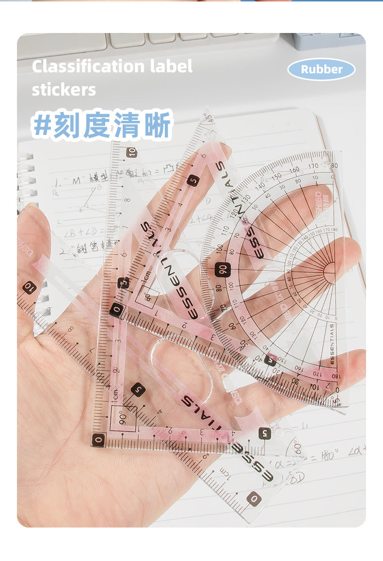 Compass and Ruler Set Essential Study Supplies for Middle School Students Elementary School Special Math Drawing Tool Set Ruler and Compass