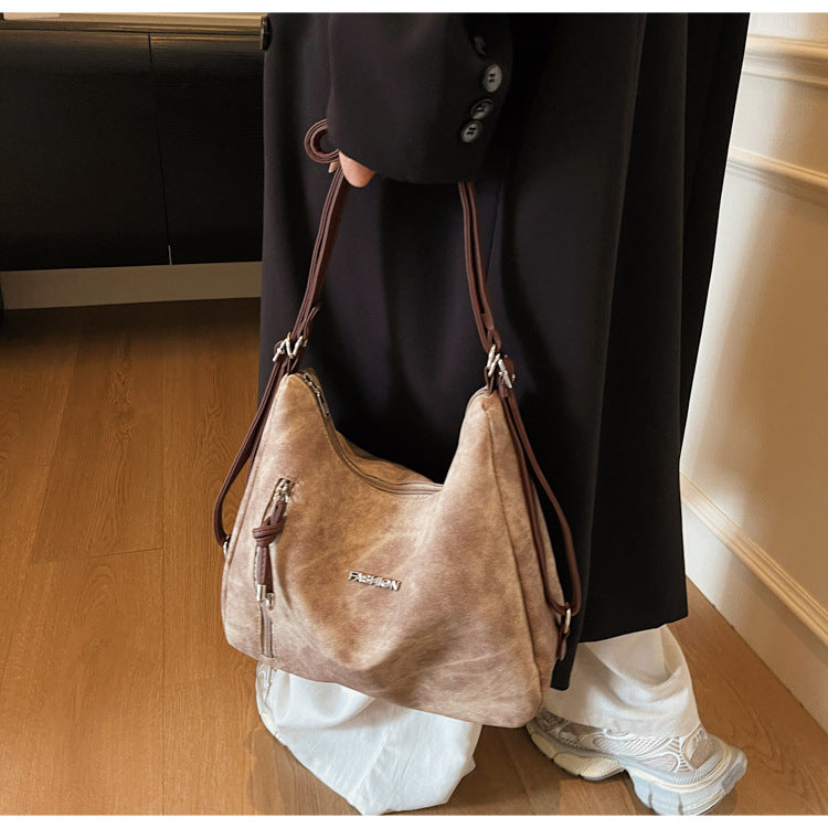 Melard Women's Bag2025New Crossbody Bag Winter Versatile High-End Feel Shoulder Bag Large Capacity Tote Bag