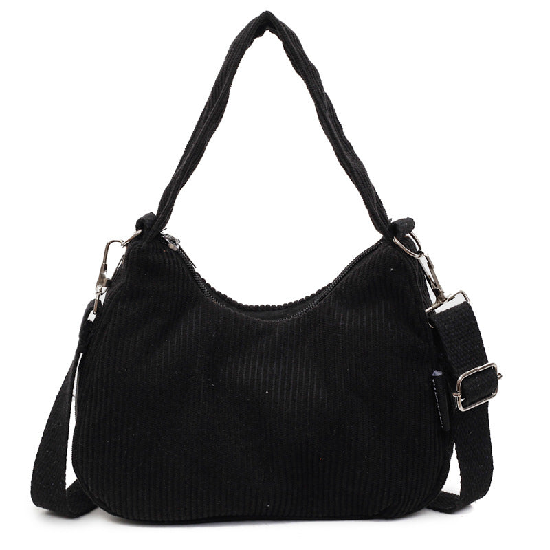 2024New Casual Large Capacity Women's Shoulder Bag Trendy Corduroy Versatile Crossbody Bag Trendy Bag Cross-Border Hot Item