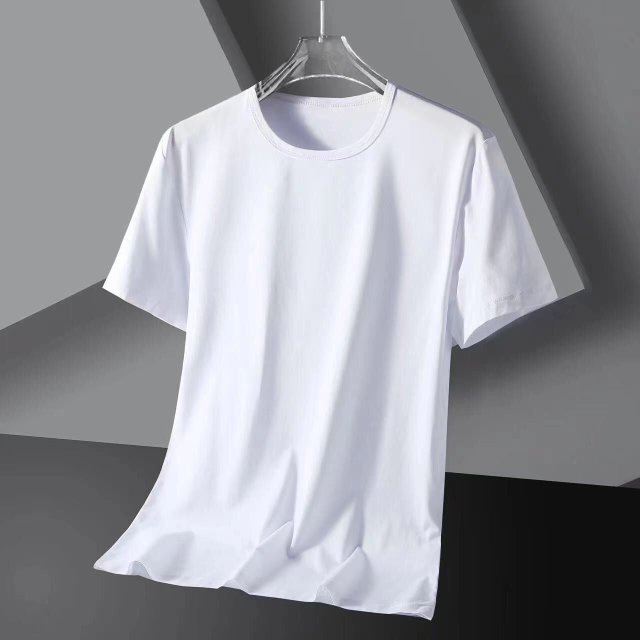 Summer Thin Ice Silk Mesh Quick-Drying Short Sleeves t Men's Korean Style Versatile Casual Outdoor Sports Top Base Shirt