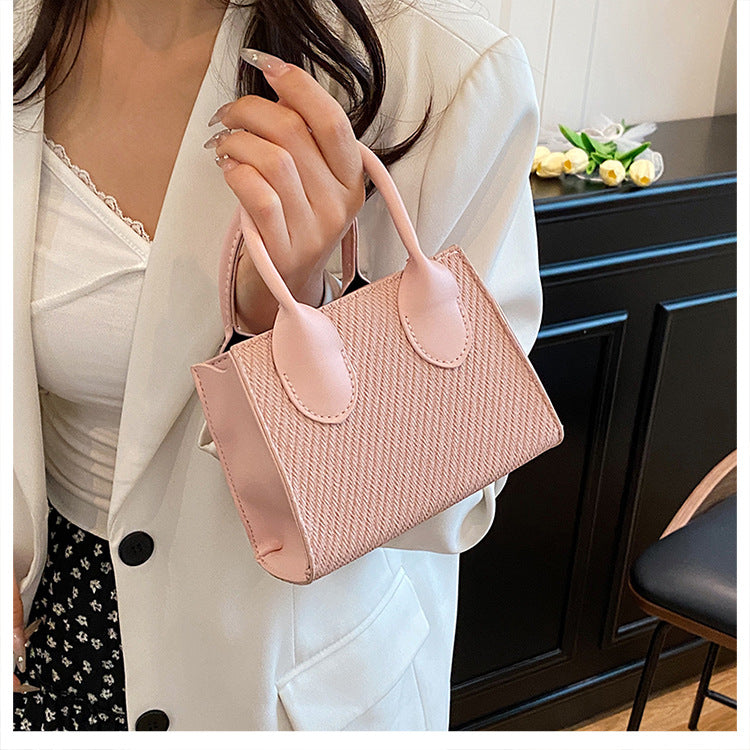 Korean Style Simple Crossbody Personality Small Square Bag2024Summer new style casual stylish single-shoulder bag corduroy handbag