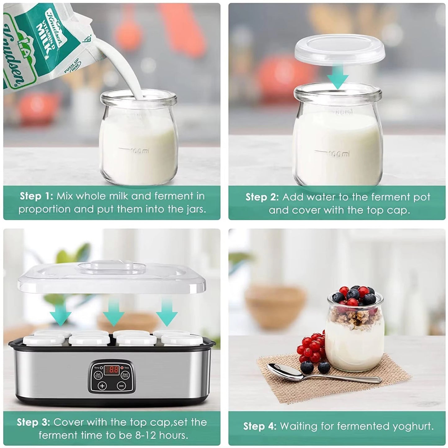 Two Cup Yogurt Maker2L Jam Ice Cream Machine Pudding Breakfast Machine Homemade Yogurt Fermentation Machine YOGURT MAKER