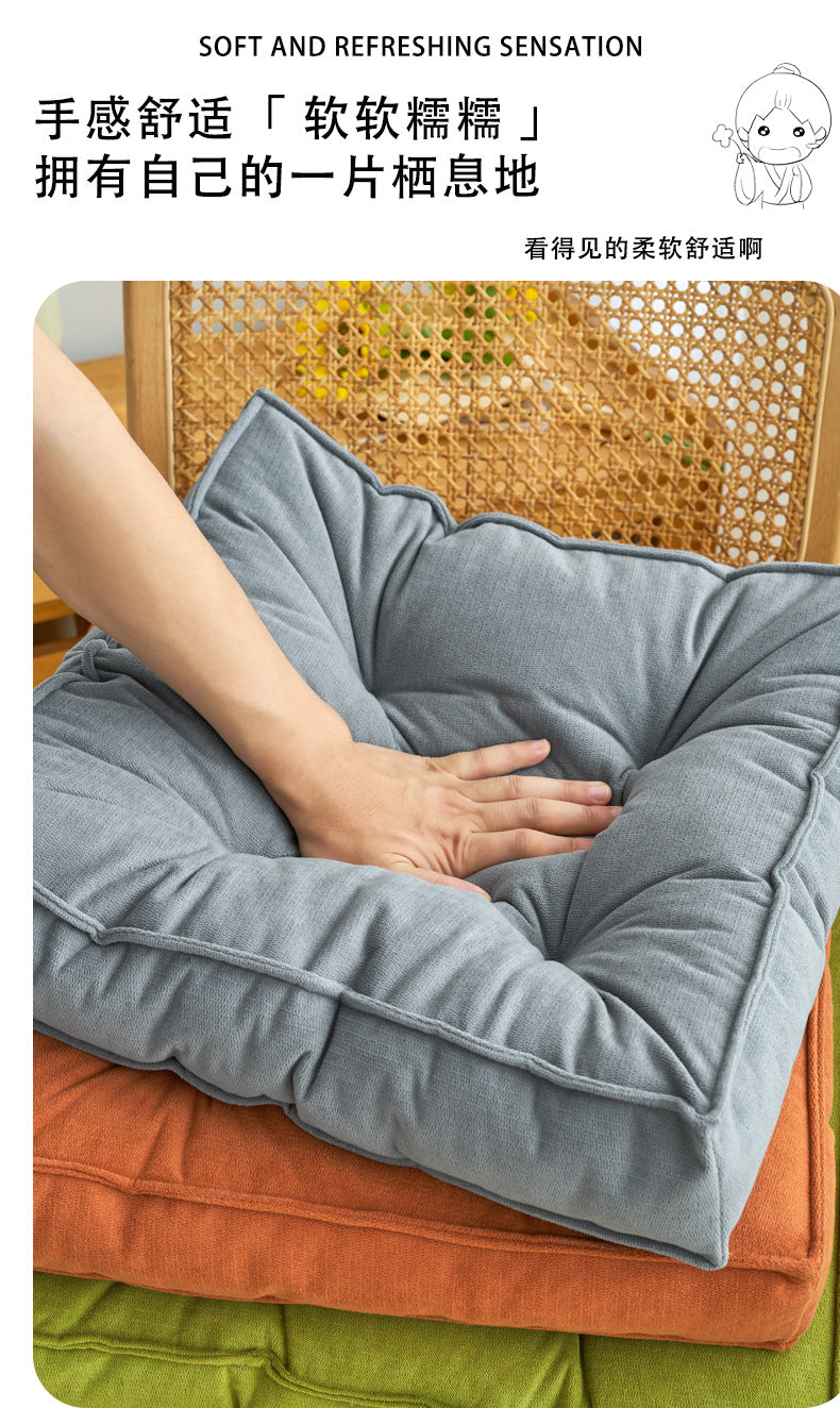 Northern Europe ins Solid Color Cushion Office Chenille Thickened Chair Pad Bedroom Bay Window Cushion Tatami Futon