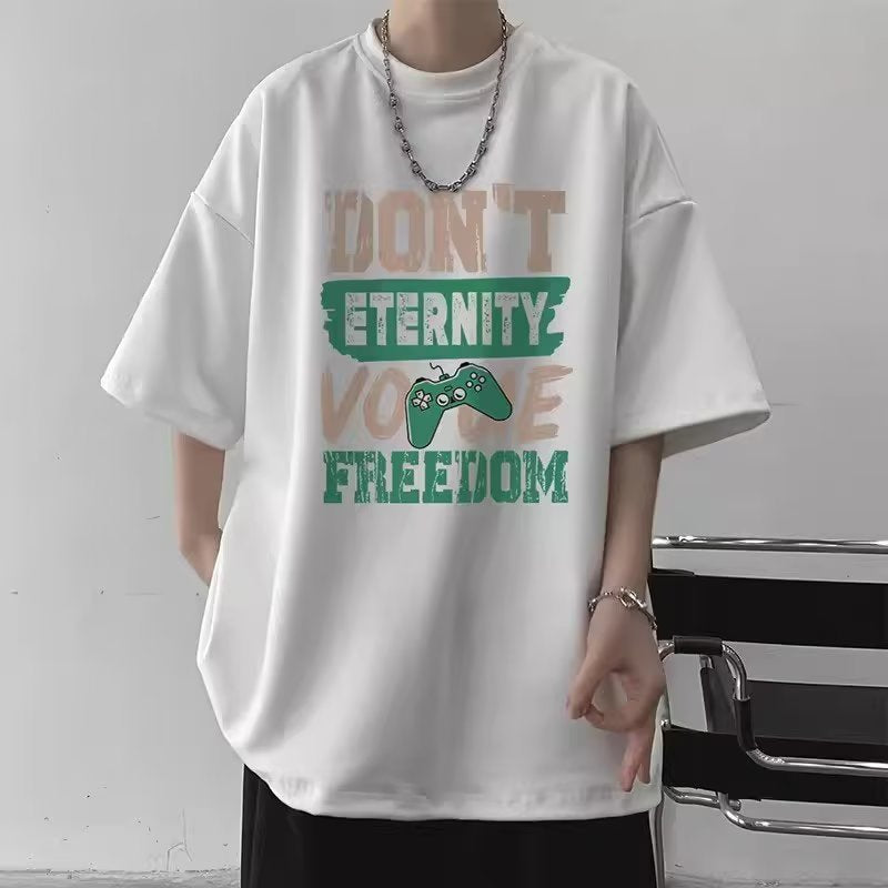 Summer New Short Sleeve Loose t T-shirt Men Fashion Brands Casual Half Sleeve Trendy T-shirt Bottoming Shirt Half Sleeve Shirt