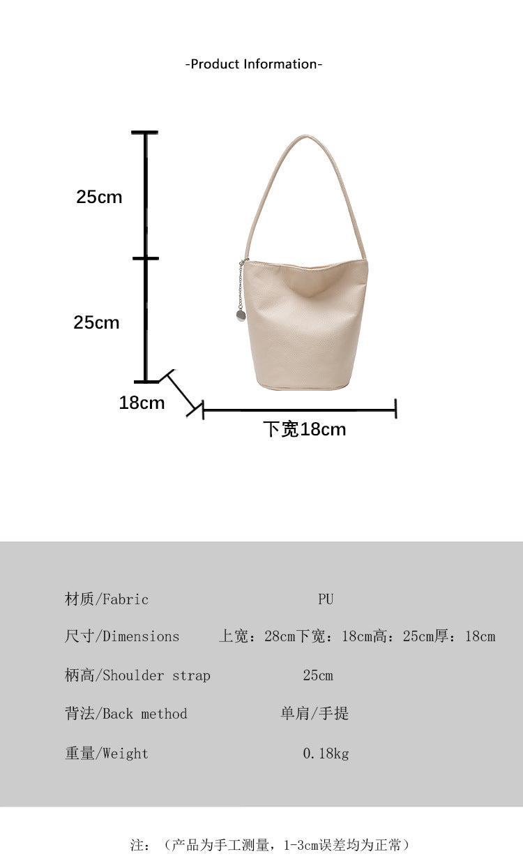 Women's Commuter Tote Bag Versatile2024New Fashion Large Capacity Bucket Crossbody Bag High-end Single Shoulder Underarm Bag