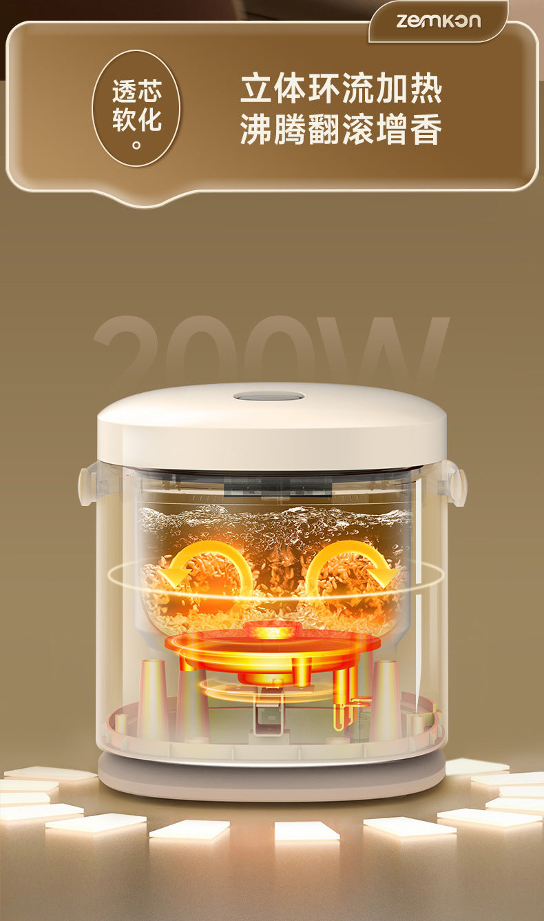 Germany Zemkon1.2L Small Rice Cooker1-2Home Dormitory Smart Small Mini Single Person Rice Cooker