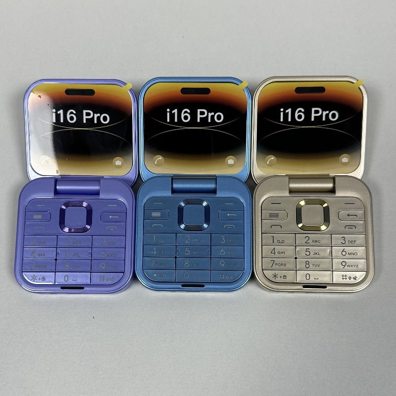 Mini Flip Phone Cross-Border i16 pro Flip Phone Dual SIM2G Button Mini Export Mobile Phone Wholesale