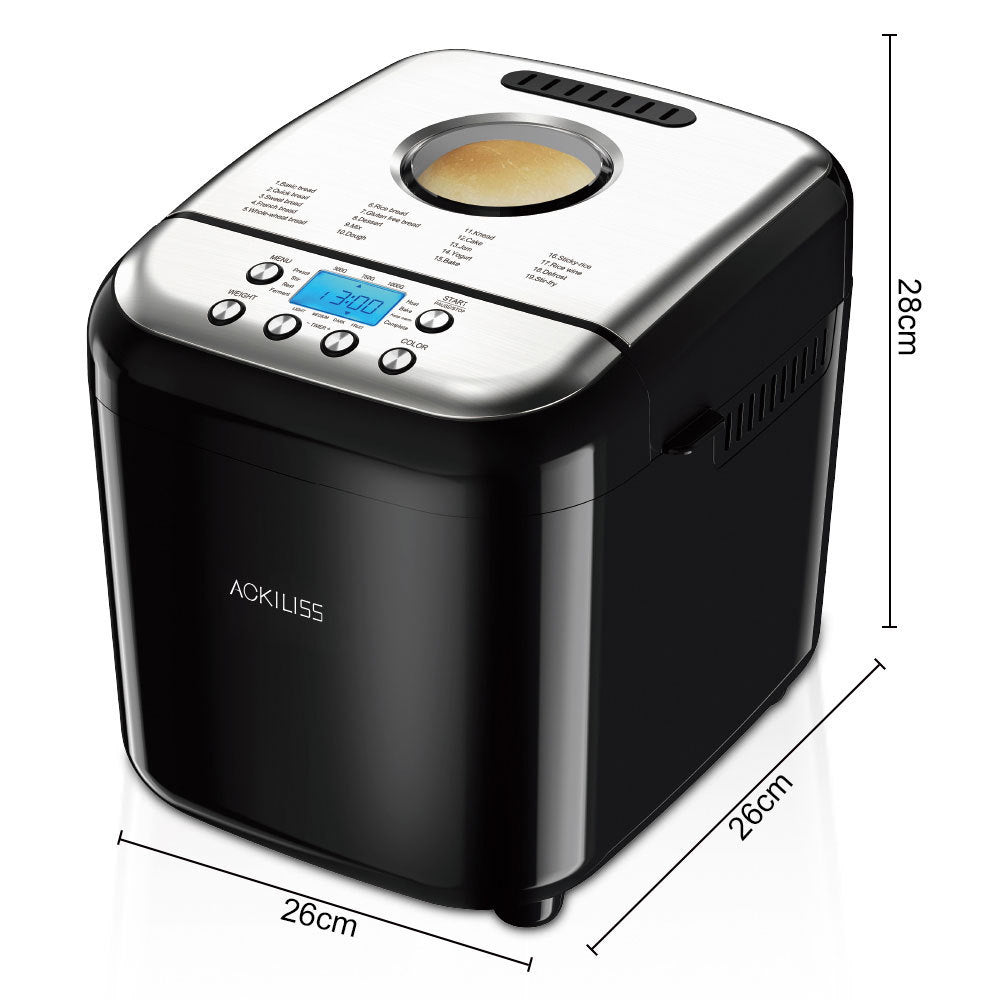 Cross-Border Hot Selling EU UK Household Multifunctional Intelligent Fully Automatic Dough Kneading Fermentation Baking Cake Machine Bread Machine