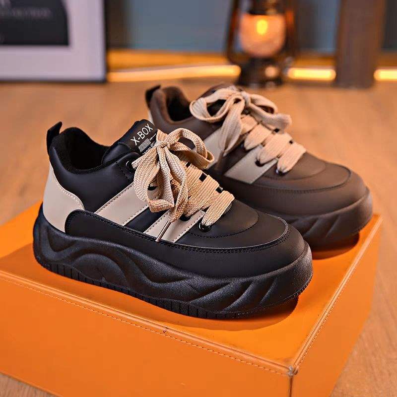 Chunky Sneakers for Women, Autumn and Winter Soft Sole Loafers, Women's Cotton Shoes2025Winter new style fleece-lined thick-soled casual sports sneakers