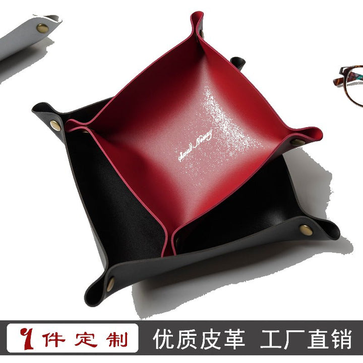 北欧ins皮革收纳盒桌面收纳桌上欧式皮质首饰化妆品钥匙储物批发