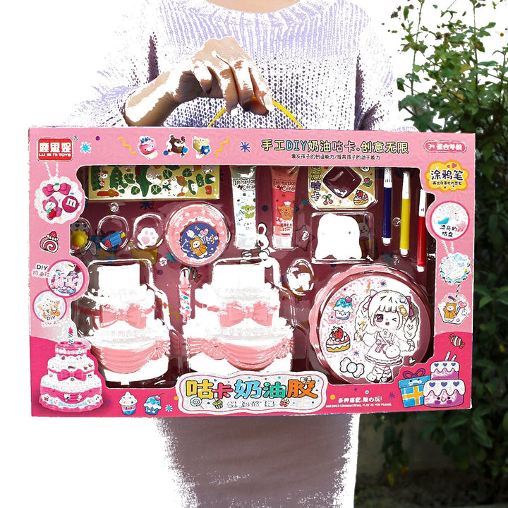 Kids Girls DIY Cream Glue Sticker Kit – Handmade Craft Set with Kindergarten Gift