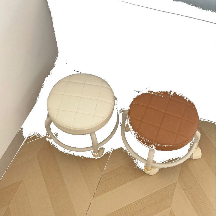 Soft Padded Rolling Stool – Multifunctional Swivel Shoe Changing Bench